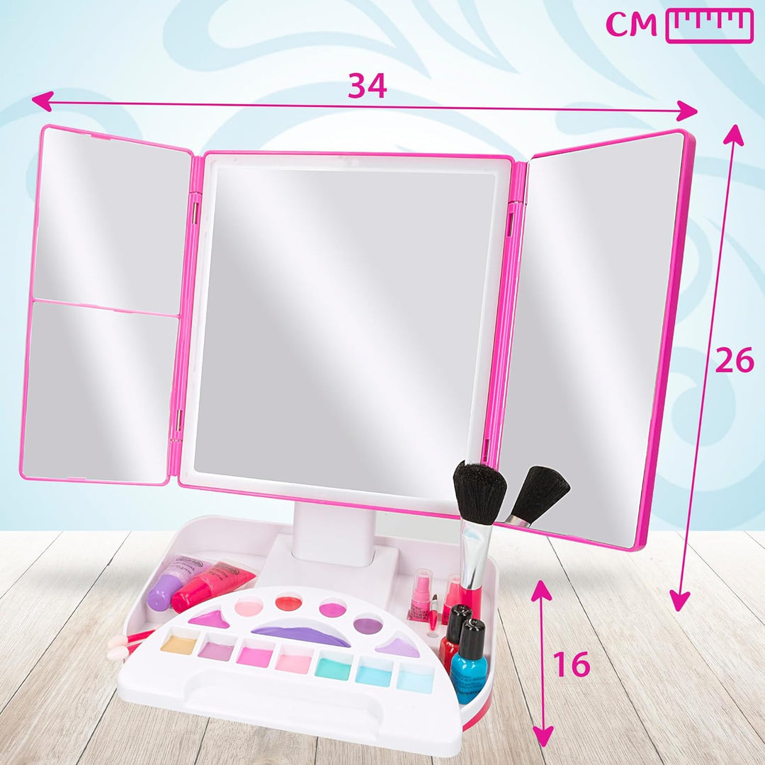 Colorbaby Shimmer 'n Sparkle Schminkstudio, Schminktisch mit Licht, 3 Lichtmodi, 4 Spiegel, inkl. Li