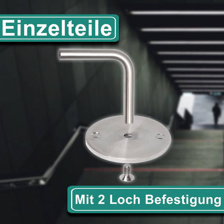 PRIOstahl Handlaufhalter Wandhalter Handlaufstütze für Handlauf - 4 x Handlaufträger an die Wand 2-L