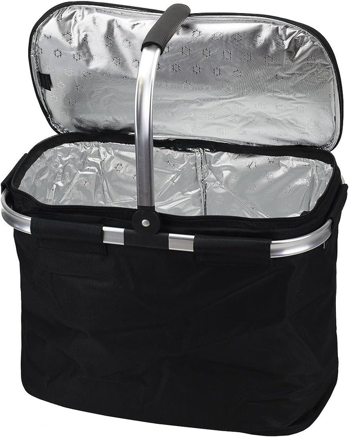 Antonio Thermo-Einkaufskorb, XXL Volumen 40 Liter, 45x25x35cm (Schwarz)