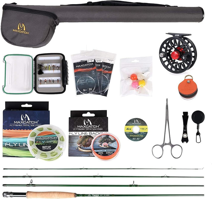 Maximumcatch Premier Fliegenrute und Avid Rolle Combo komplete 9&