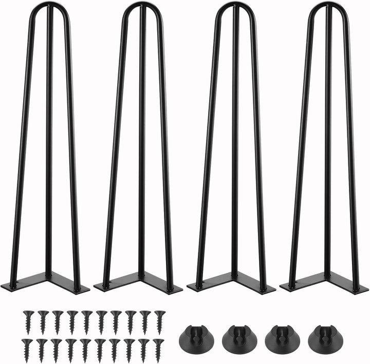 Moendergo 4er Tischbeine 3 Stangen Hairpin Tischbeine Haarnadelbeine Möbelfüsse für Esstisch Couchti