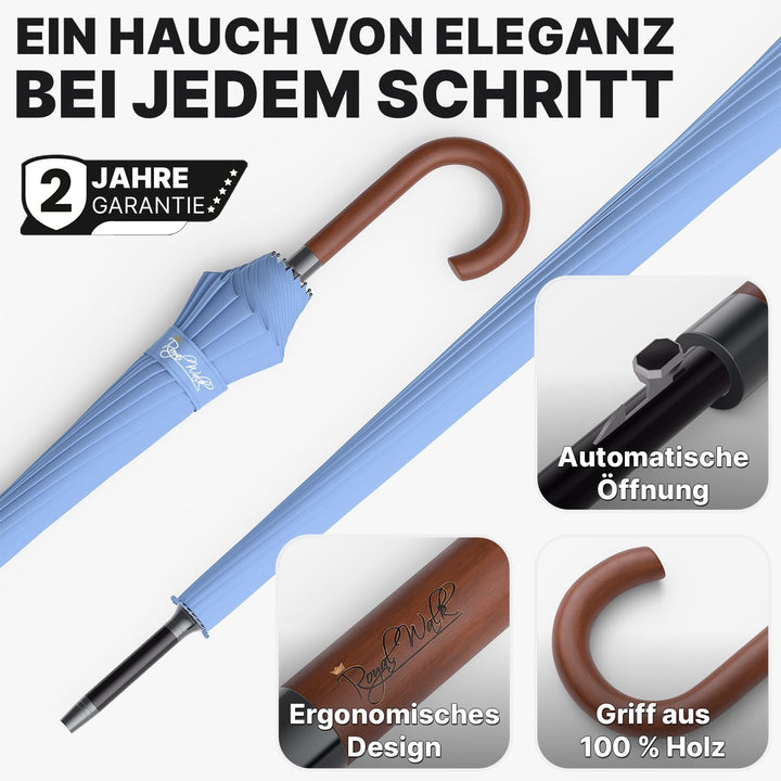 Royal Walk Regenschirm Gross Sturmfest Golf Schirm XXL Stabiler Stockschirm | Grosser Regenschirm fü