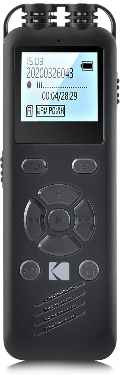 KODAK Hohe Intensität VRC250 digitaler Voice Recorder | Sprachgesteuertes wiederaufladbares Mini Dik
