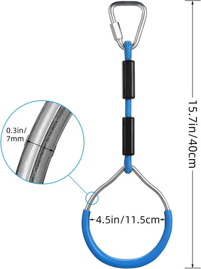 PELLOR Kinder Klettern Ringe, Multifunktions turnringe Kinder Trapeze Schaukel mit Kunststoff Turnri