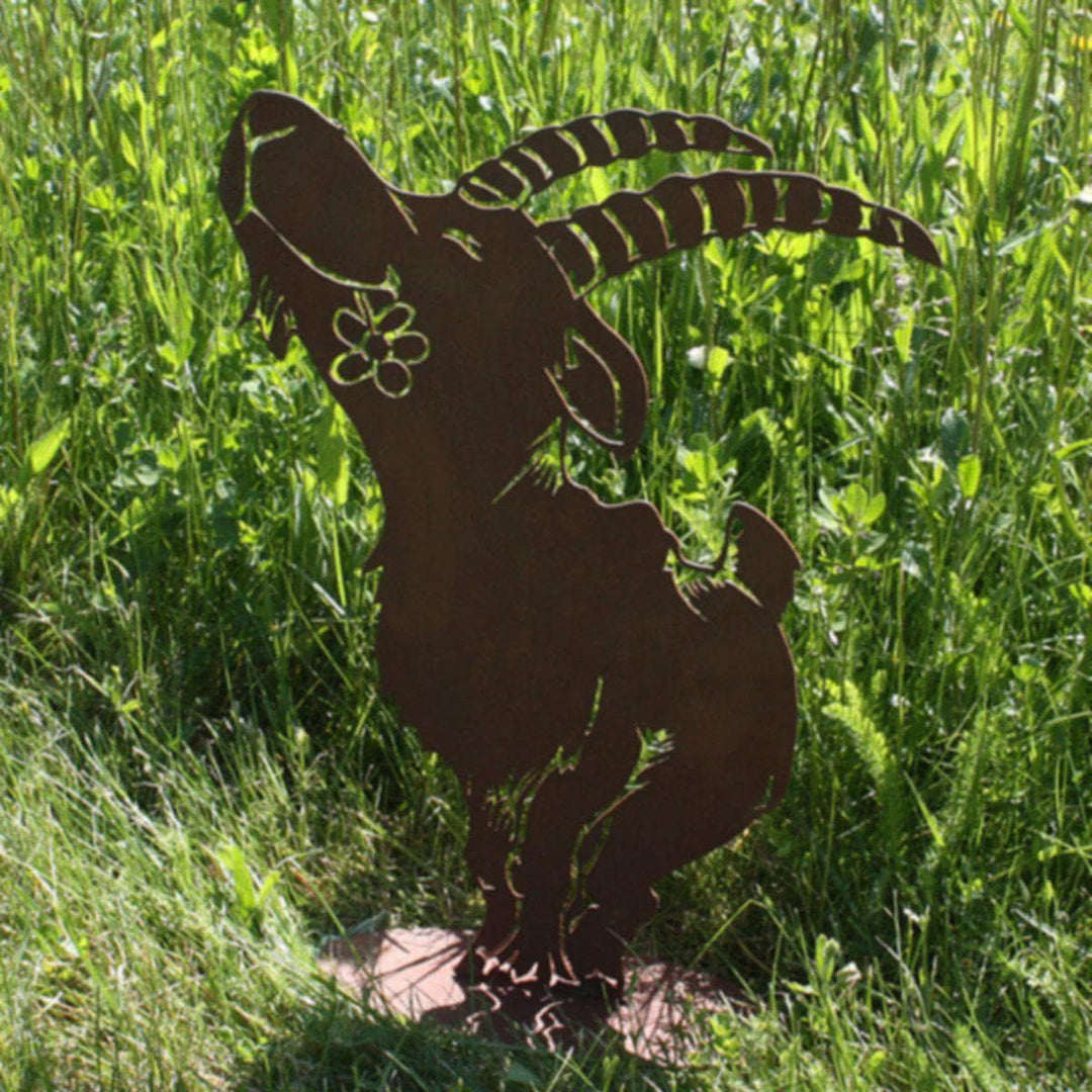 Ferrum Art Design Steinbock auf Platte Rostfigur M ca. 39 cm H