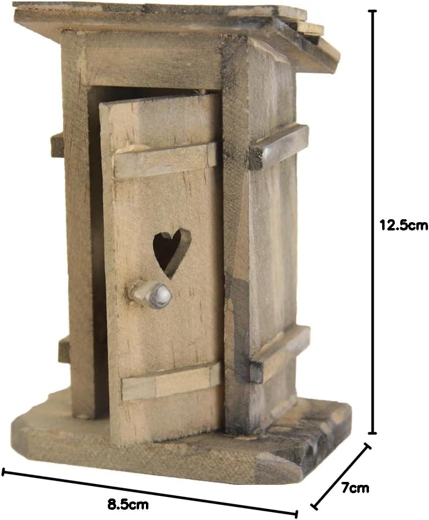 FADEDA Toilettenhäuschen Natur/Höhe:13 cm/handbemalt/detailgetreue Krippen Figuren - Weihnachten Tis