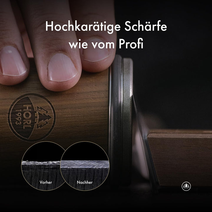Horl 2 Rollschleifer Nussbaum & Magnetschleiflehre Walnuss, Walnuss