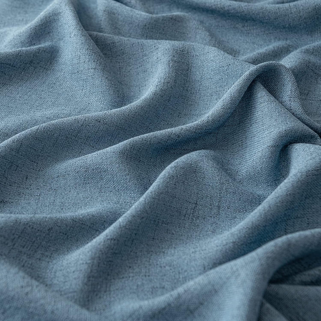 MIULEE Leinen Vorhänge mit Leinen Ringe Effekt Wohnzimmer Modern Semi-transparent Voile Vorhang Natu