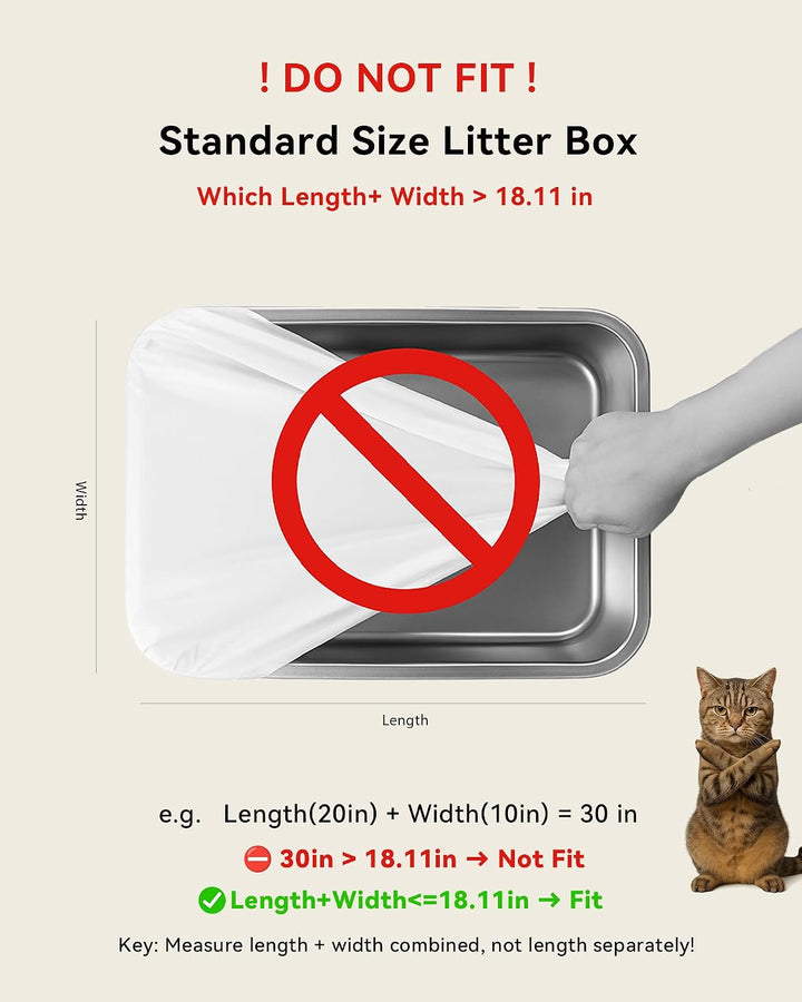 Selbstreinigende Müllbeutel für Katzentoiletten, 60 Stück, passend für MW-SC01/SC02/SC09/LR01/LR02,