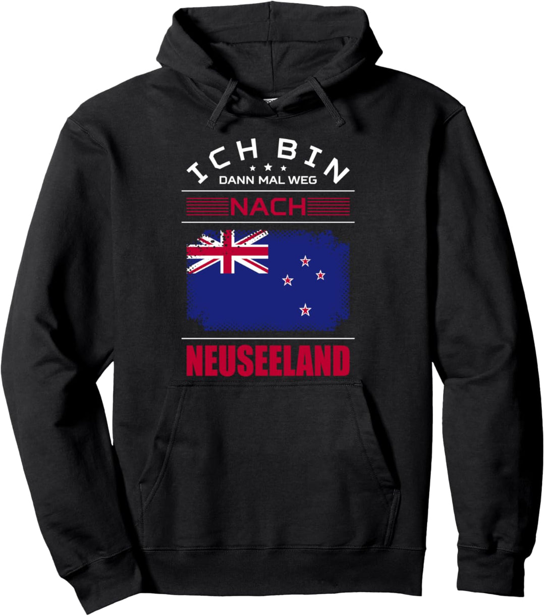 Ich Bin Dann Mal Weg Nach Neuseeland Fahne Urlaub Spruch Pullover Hoodie