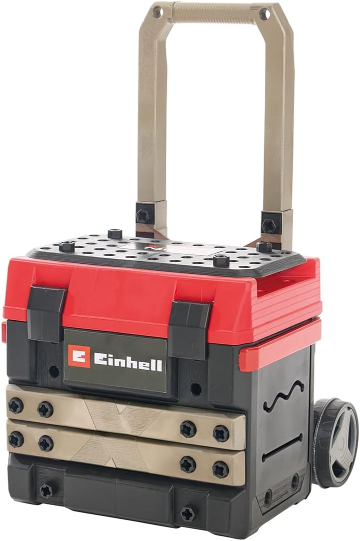 Einhell E-Case Werkbank 110-tlg., inkl. Mini-Schrauber, Stichsäge, Akku-Lampe und reichlich Zubehör,