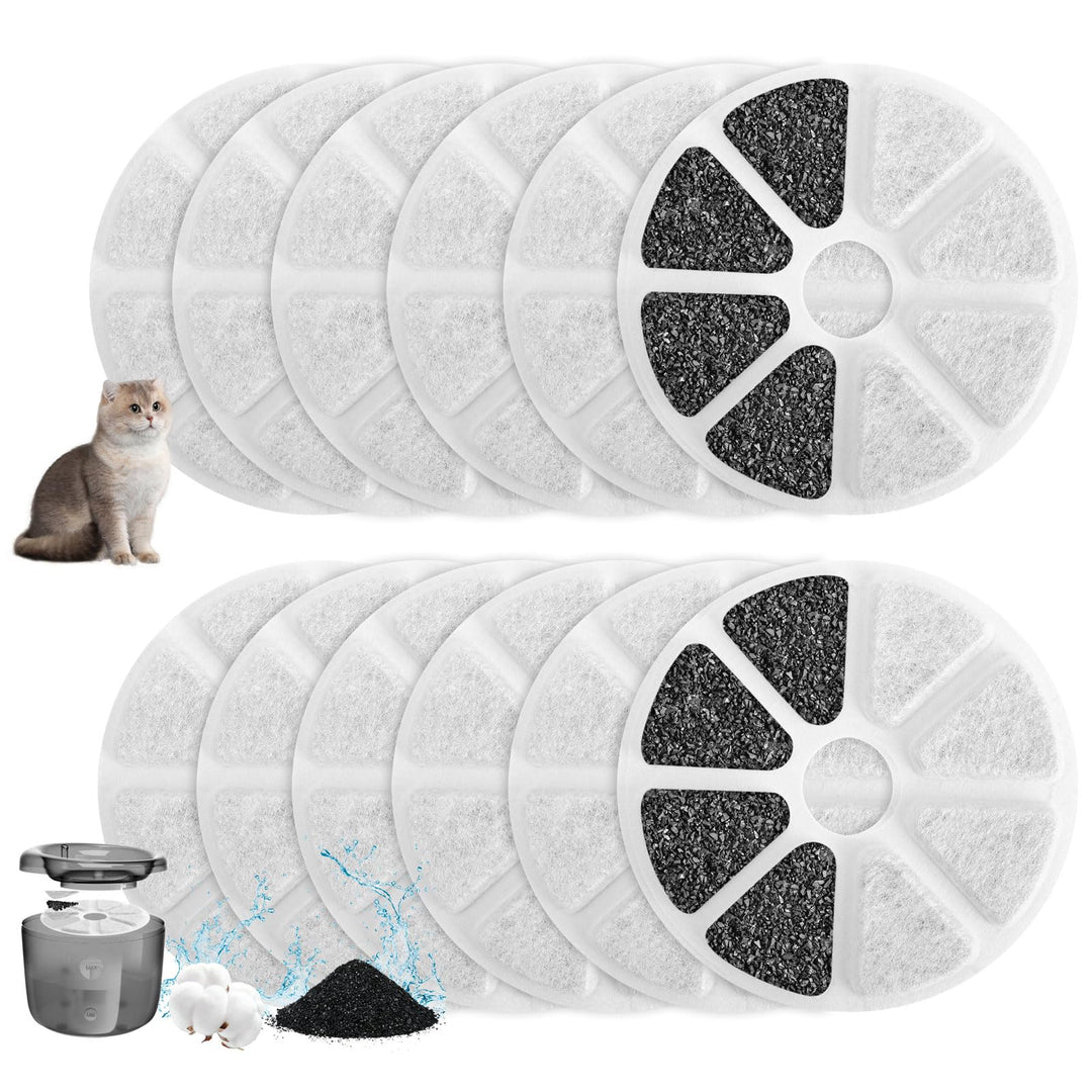 12 Stück Katzenbrunnen Filter für Philips PAW3210/02 Trinkbrunnen,Dreifaches Filtersysteme Aktivkohl