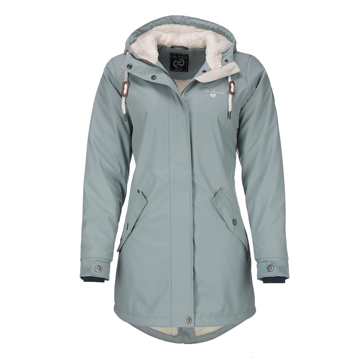 Dry Fashion Damen Regenmantel Malmö - Frauen Regenjacke Jacke mit Kapuze Lang Winddicht Wasserdicht