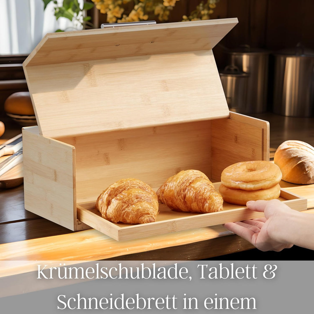 ecosa Brotbox aus nachhaltigem Bambus Brotkasten Brotaufbewahrung Brotkiste Aufbewahrungsbox Brotkor