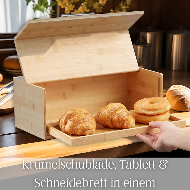 ecosa Brotbox aus nachhaltigem Bambus Brotkasten Brotaufbewahrung Brotkiste Aufbewahrungsbox Brotkor