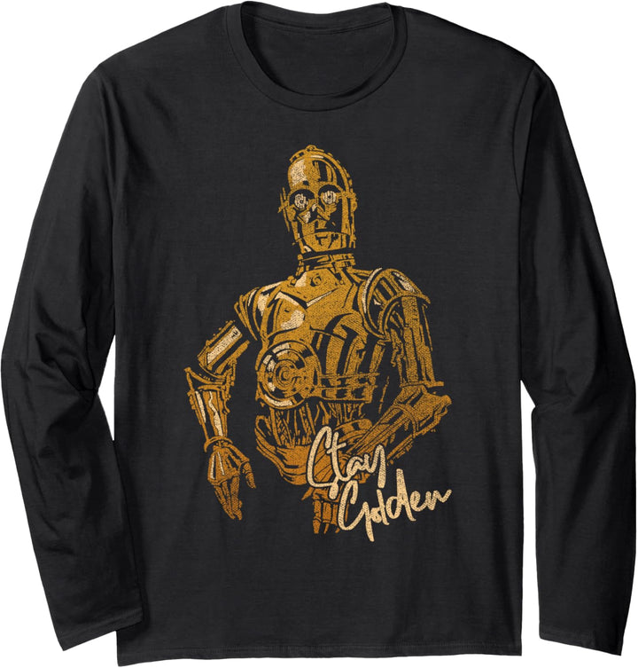 Star Wars: The Rise Of Skywalker C-3PO Stay Golden Portrait Langarmshirt