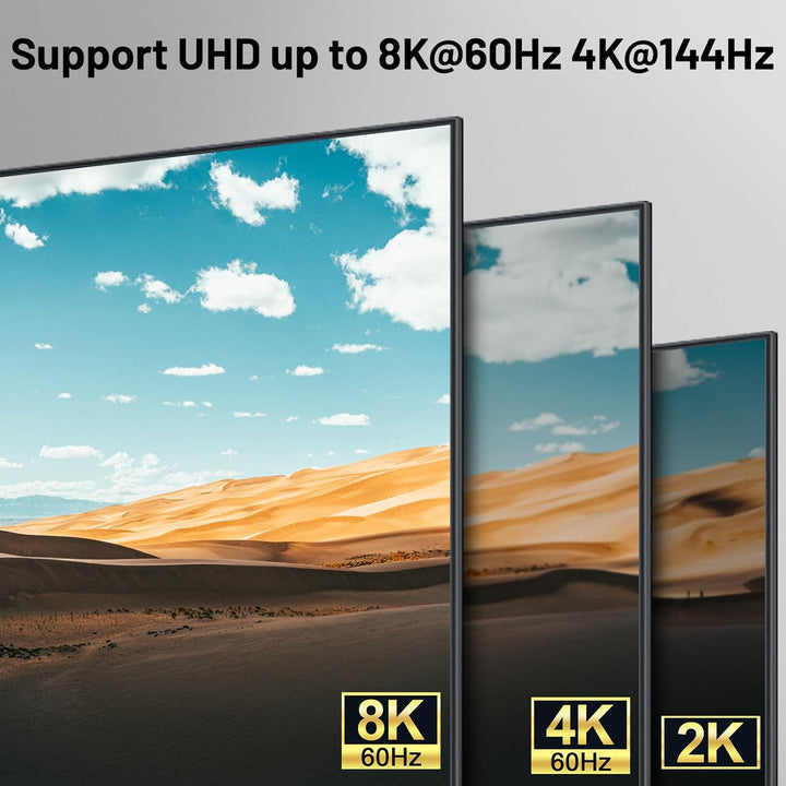 4K@144Hz HDMI Displayport KVM Switch 2 PC 2 Monitore 8K@60Hz, MLEEDA USB 3.0 Dual Monitor KVM Switch