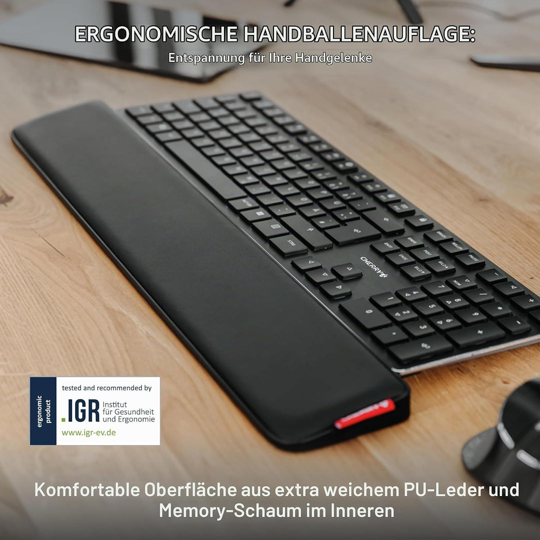CHERRY PALMREST ERGO, ergonomische Handballenauflage, kompatibel mit jeder Tastatur, ausziehbare Füs