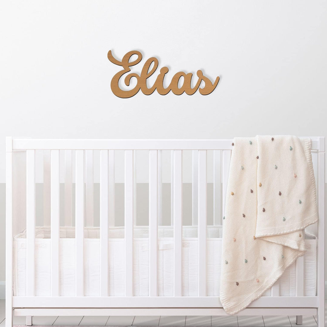 Namenslampe Holz Name Elias Schriftzug I Wandlampe Geschenk Kinder & Erwachsene Wohnzimmer Kinderzim