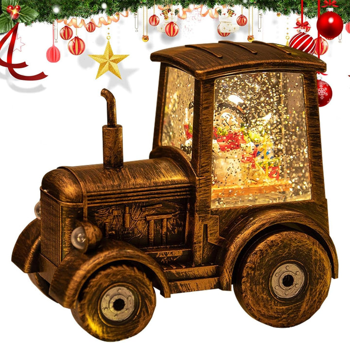Weihnachts-Schneekugel | Traktor-Weihnachtsdekoration, beleuchtete Schneekugel für den Innenbereich,