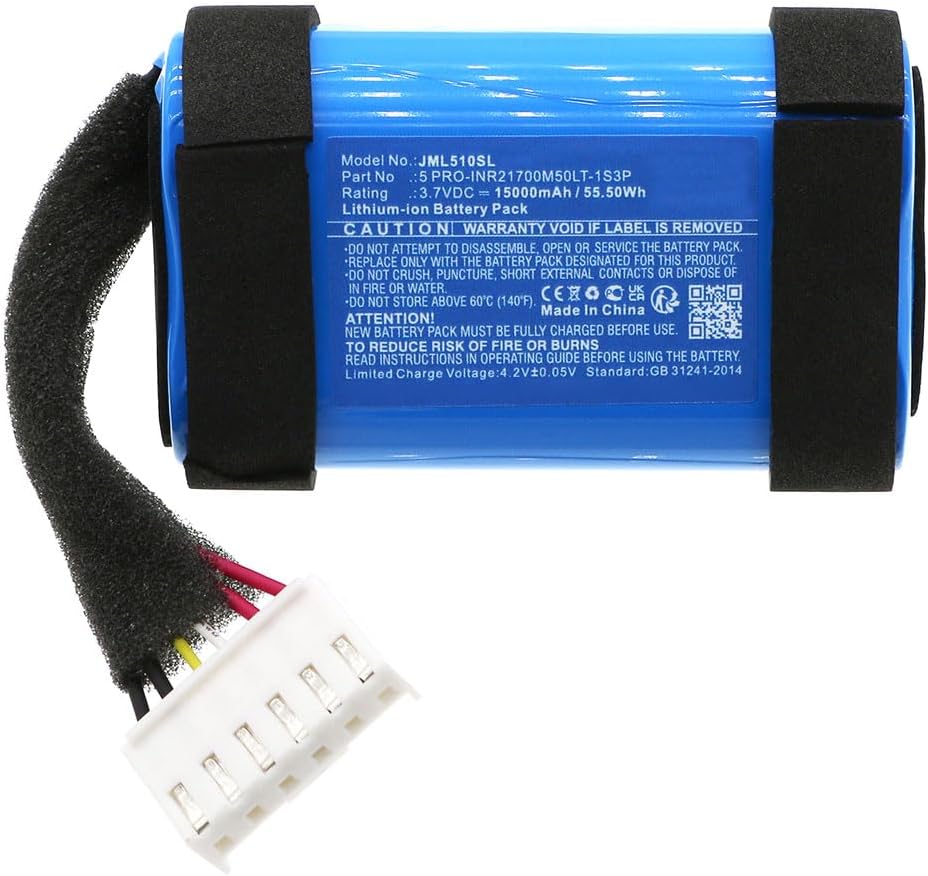 CELLONIC, Lautsprecherakku kompatibel mit JBL Charge 5 WiFi (15000mAh, 3.7V) Ersatzakku 5 PRO-INR217