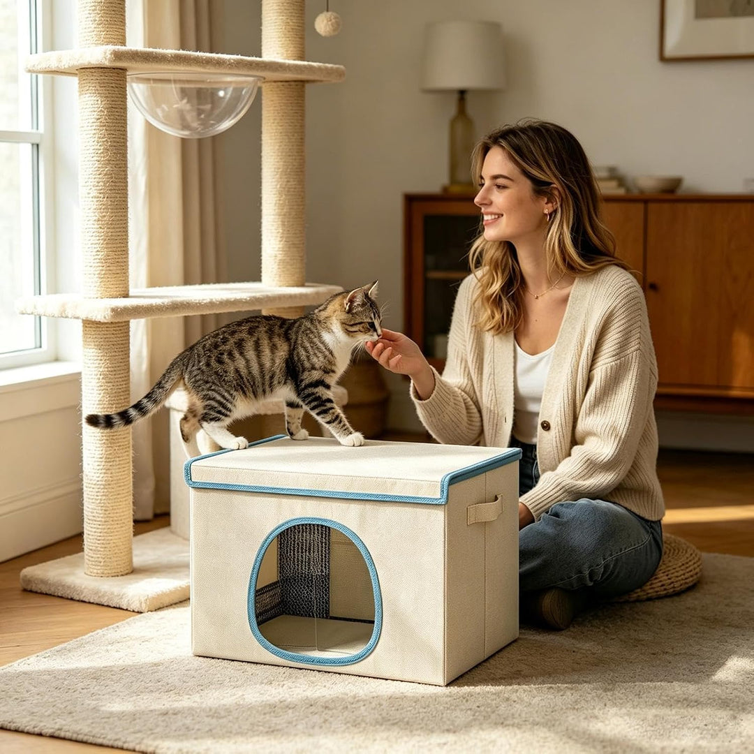 Faltbares Kühlhaus für Katzen &amp; Hunde – mit 6 wiederaufladbaren Kühlpads, Kühlhaus,atmungsaktives un