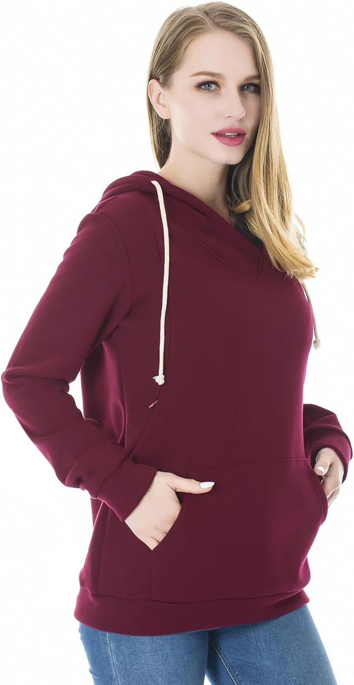 Smallshow Stillanzug Mutterschaft Fleece Stillpullover Stilloberteil Umstandsmode Hoodie Sweatshirt
