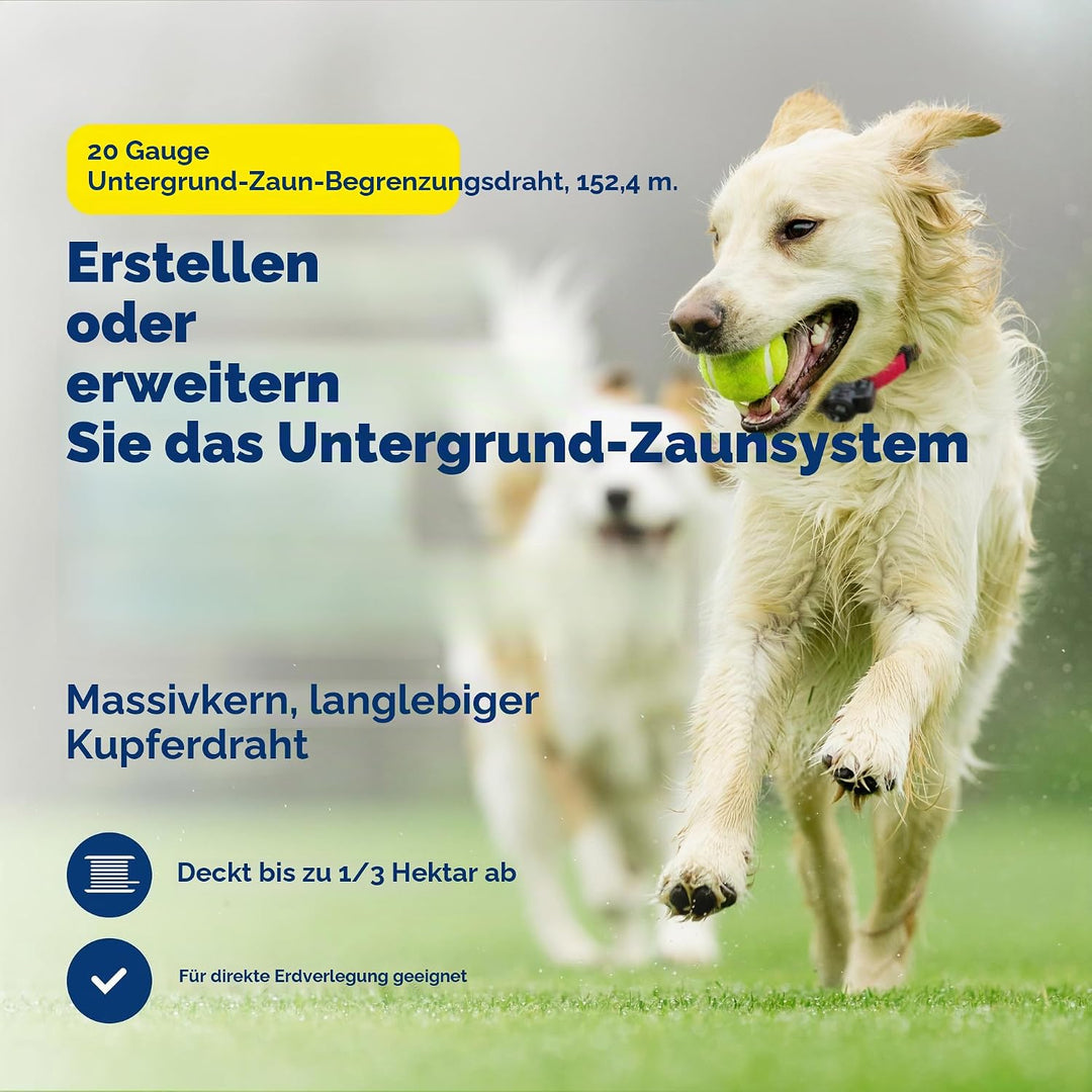 PetSafe Begrenzungsdraht, 152,4 m Spule mit solidem Kern 20-Gauge Kupferdraht, In-Ground Pet Zaundra