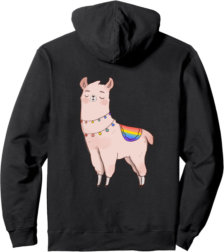 Gay Llama Cute Animal LGBTQ Alpaka Lesbian Pride Flagge Pullover Hoodie