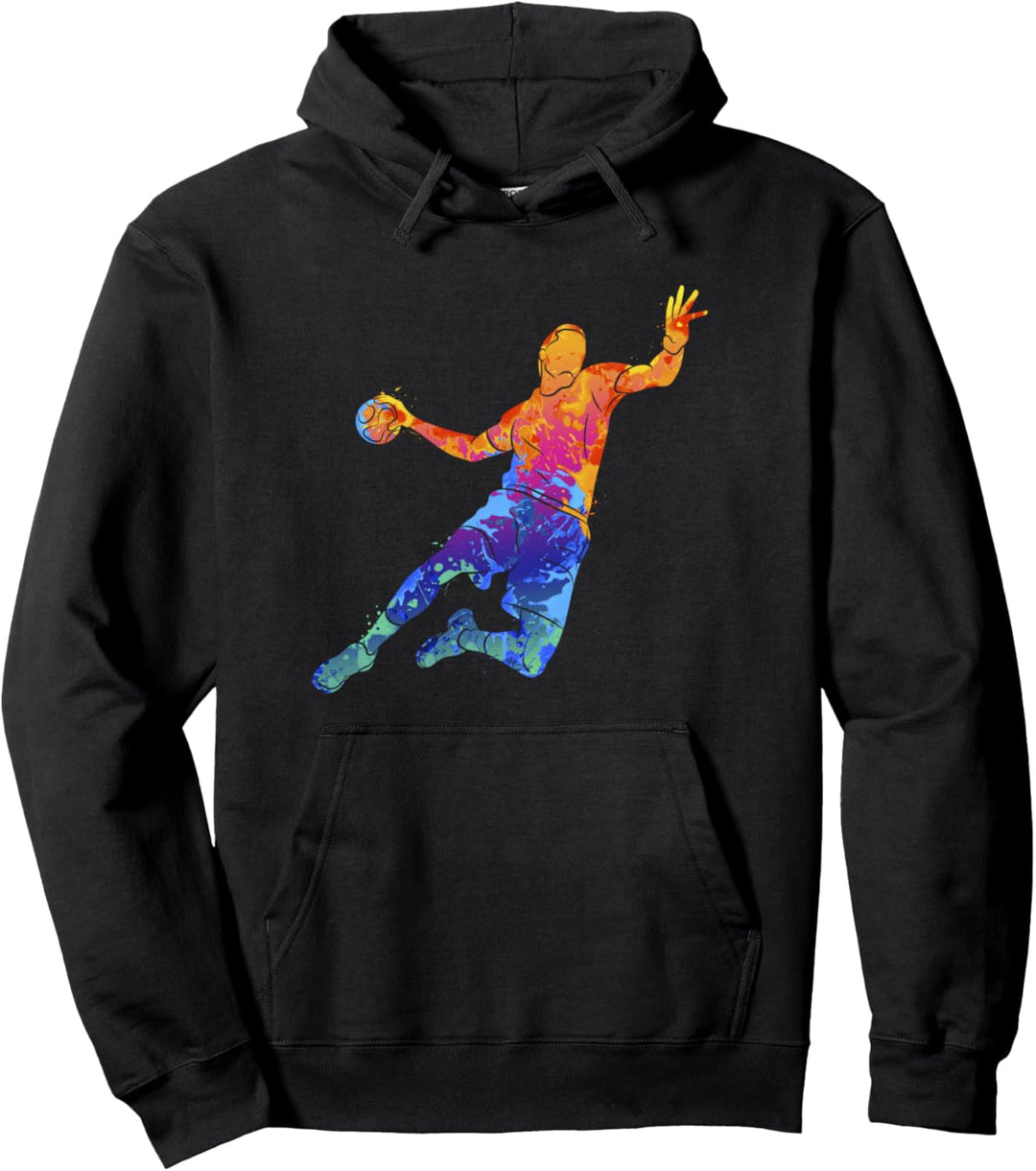 Coole Handballer Grafik Sprungwurf Handball Sport Pullover Hoodie