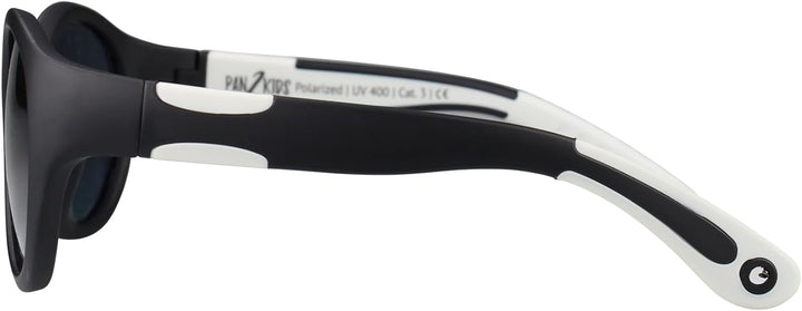 Pan2Kids Kinder-Sonnenbrille, 2-5 Jahre, Panto-Design, UV-Schutz, polarisiert, Black And White
