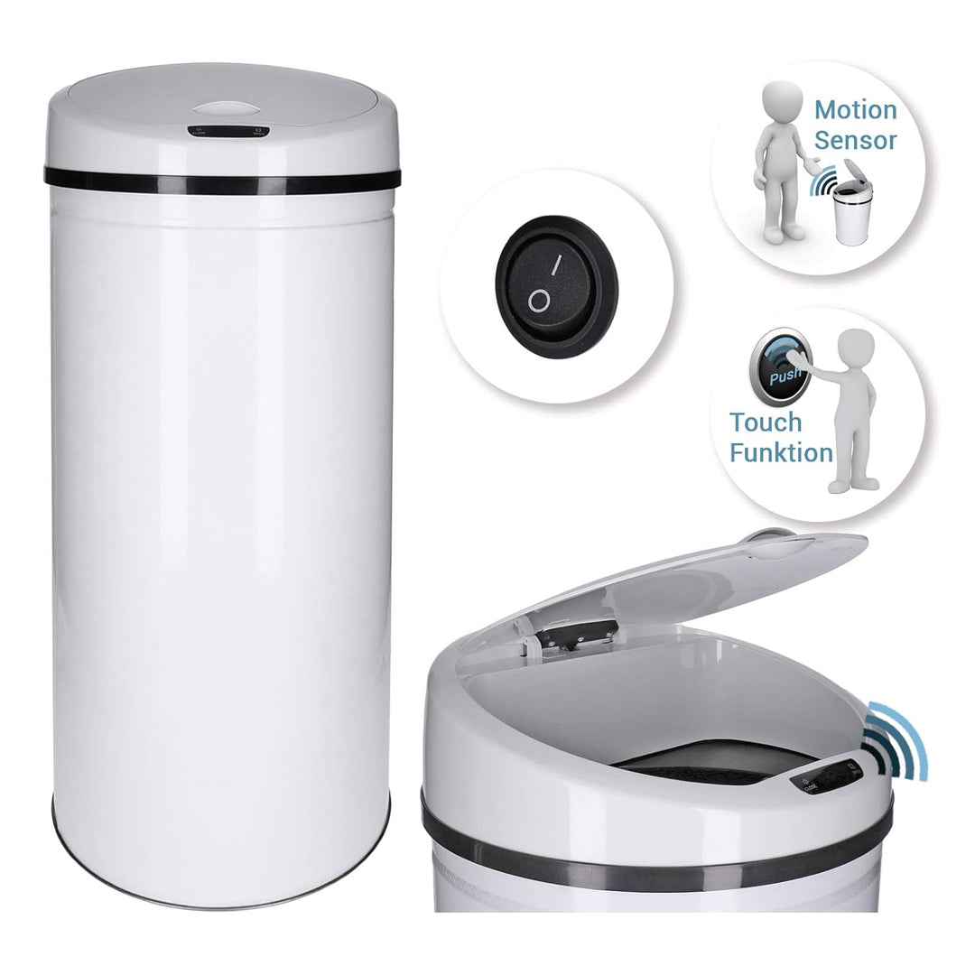 Automatischer Mülleimer mit Sensor 30-60 Liter - rostfreier Abfalleimer mit Bewegungssensor und Klem