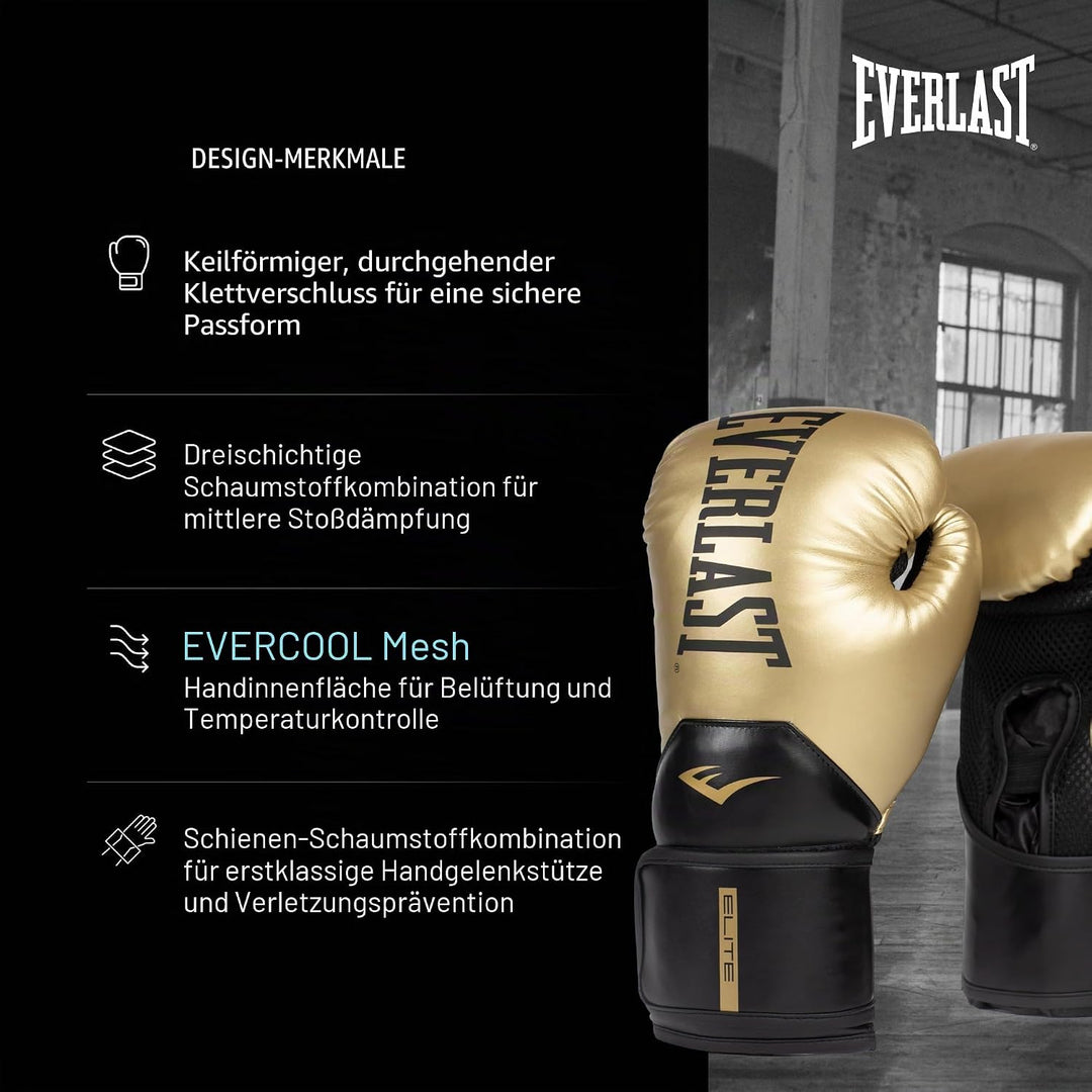 Everlast Unisex Powerlock Training Handschuhe 10oz Gold, 10oz Gold
