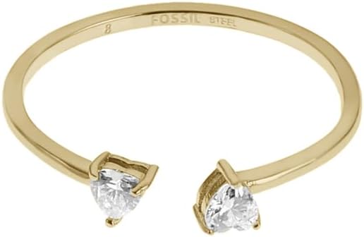 FOSSIL Damenring Sadie Tokens Of Affection Toi Et Moi Edelstahl goldfarben, JF04359710