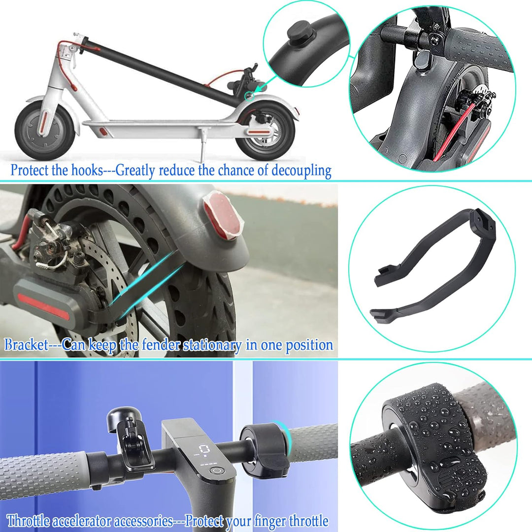 E-Scooter zubehör,Scooter hinterer kotflügel,mit Rücklicht und Schaltwippen, Kotflügelhalterung,für