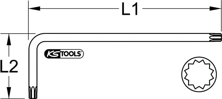 Vielzahn (XZN)-Winkelstiftschlüssel, XL, M14