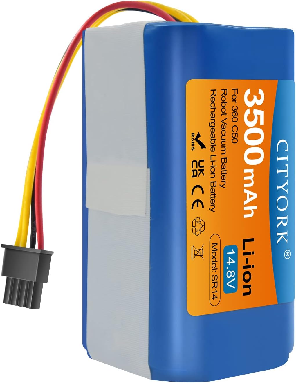 CITYORK 14.8V 3500mAh Ersatz-Akku Li-ion Akku kompatibel mit 360 C50, AIRROBO P10, TCL S1 / S15 / S1