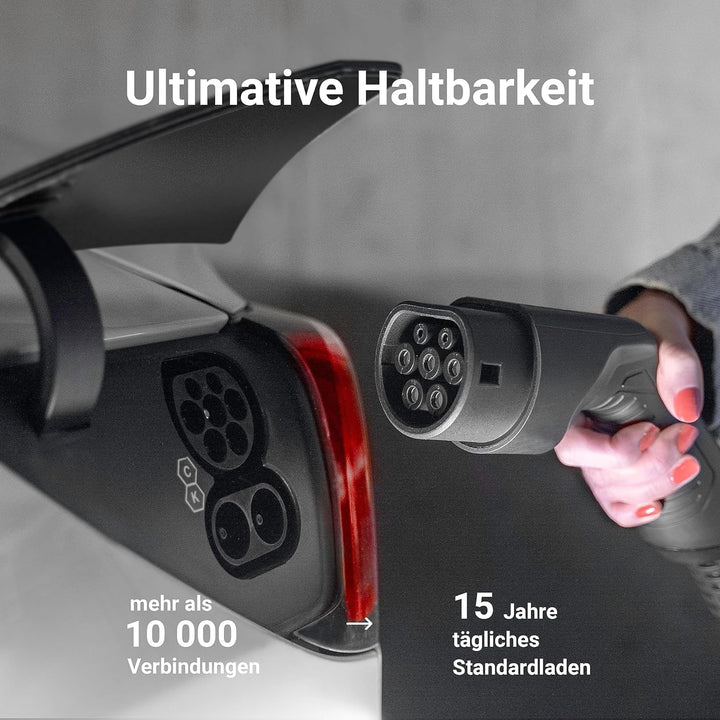 Green Cell® GC Typ 2 Ladekabel für EV Elektroautos PHEV | 22kW | 32A | Typ 2 auf Typ 2 | 5 Meter | 3