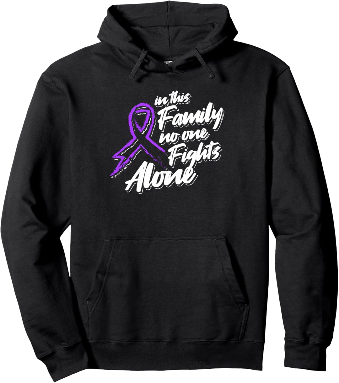In This Family No One Fights Alone Alzheimer Pullover Hoodie