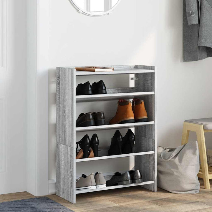 vidaXL Schuhregal Grau Sonoma 60x25x81 cm Holzwerkstoff, Schuhschrank, Schuhaufbewahrung, Schuhe Org