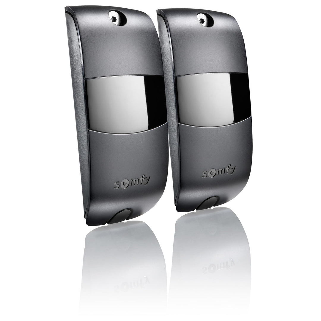 Somfy 2400939 - Lichtschranken-Set für Torantriebe, BUS 24V AC-DC Reichweite 8m IP44, schwarz