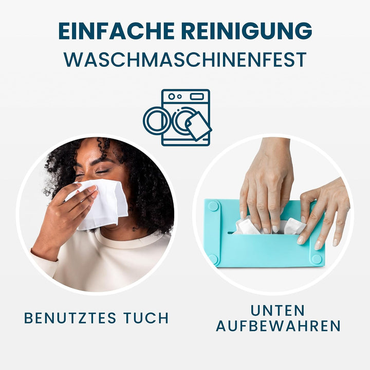 LastTissue® Wiederverwendbare Tissue Box -mit 18 Weichen Bio Baumwolltüchern - umweltfreundliche Kos
