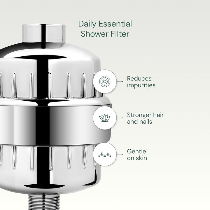 Hohe Ausgangsleistung Universal Dusche Filter mit auswechselbare dreistufig Filter Kartusche – Chrom
