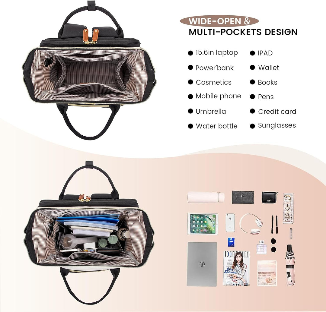 LOVEVOOK Rucksack Damen Laptop Rucksäcke mit Laptopfach 15.6 Zoll | Schulrucksack Mädchen Teenager