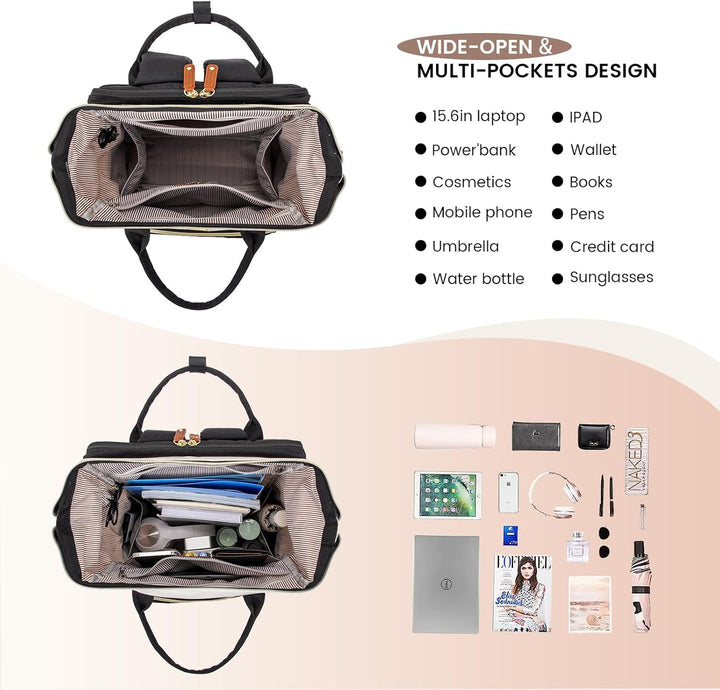 LOVEVOOK Rucksack Damen Laptop Rucksäcke mit Laptopfach 15.6 Zoll | Schulrucksack Mädchen Teenager