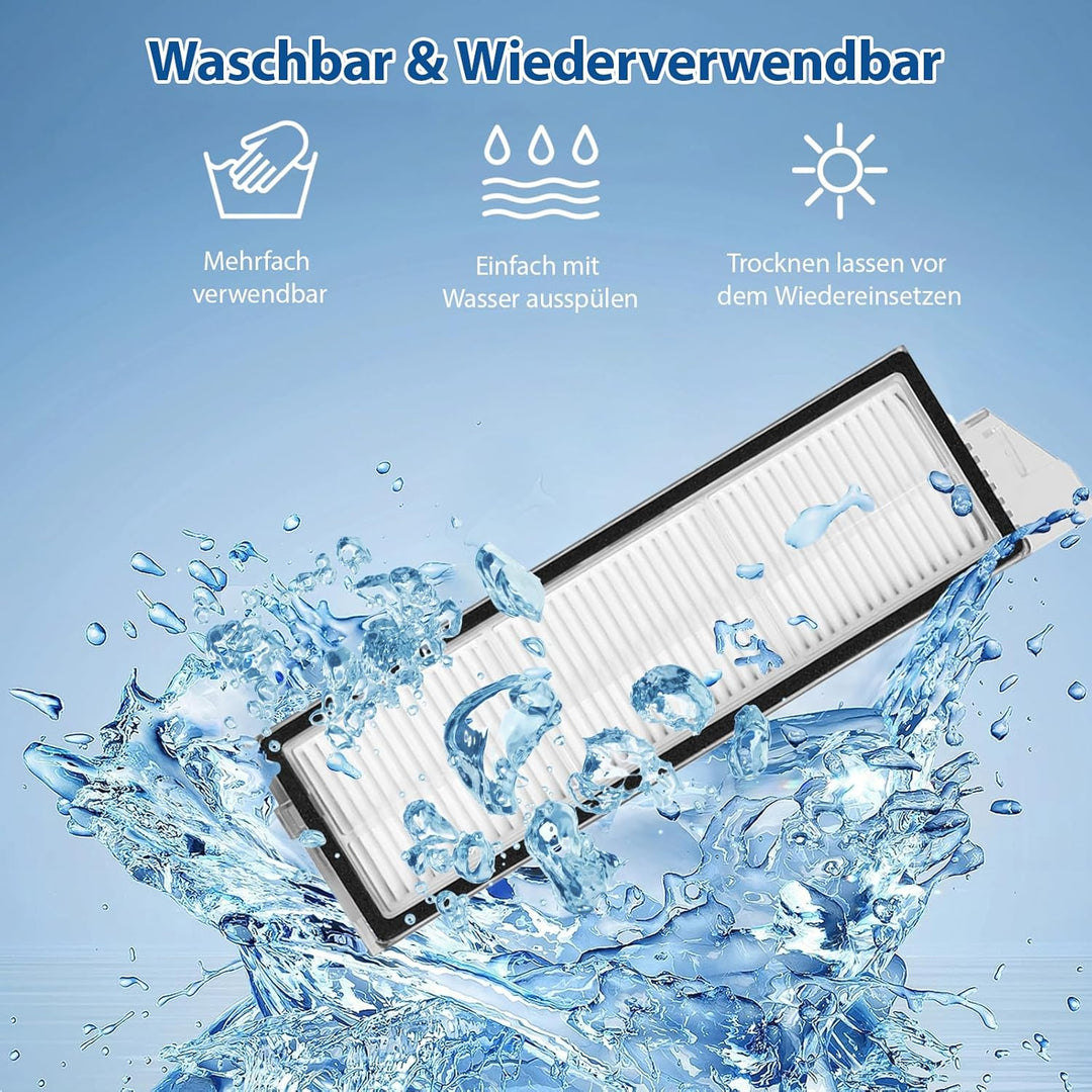 6 Stück Filter für Roborock S8 Maxv Ultra / S8 Max Ultra Roboter Staubsauger, Ersatz-HEPA-Filter Ers