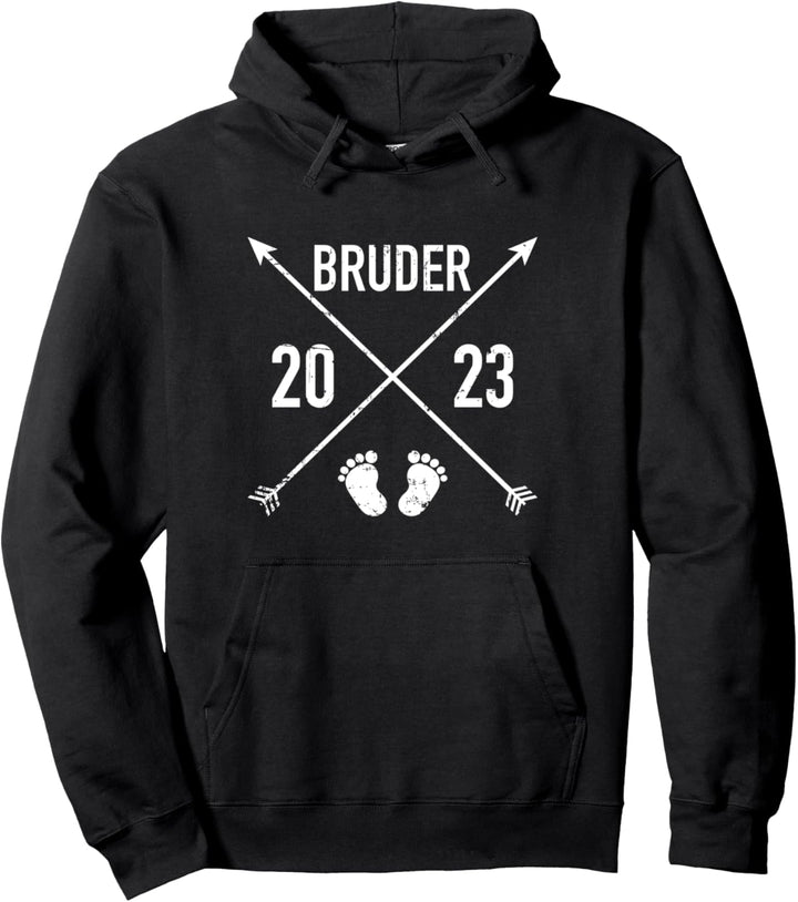 Bruder 2023 Hipster Schwangerschaft Ankündigung Pullover Hoodie