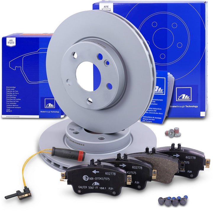 ATE Bremsenset Vorderachse inkl. Bremsscheiben vorne Ø 280 mm belüftet und Bremsbeläge vorne + Versc