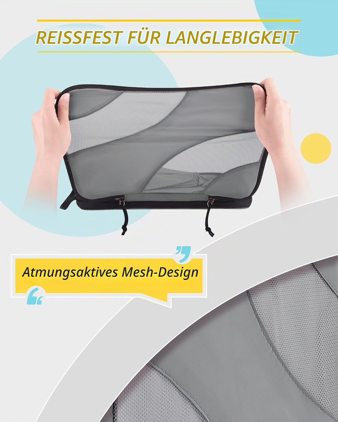 BAGSMART Packing Cubes Compression 6 Stück, Packwürfel Kompression Koffer Organizer Set, Travel Esse