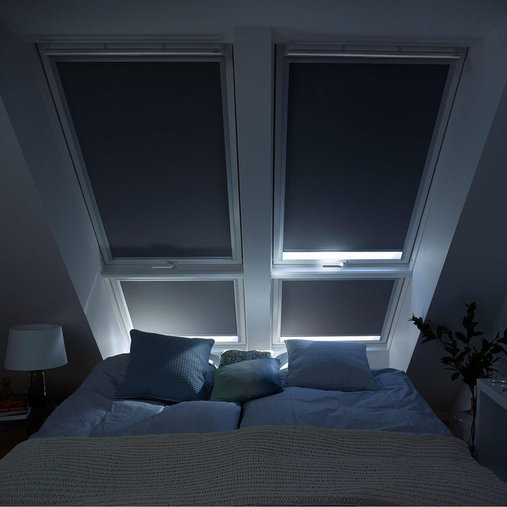 VELUX Original Verdunkelungsrollo (DKU), Silberne Seitenschienen, 334, 304, 1, Uni Hellbeige 334, 30